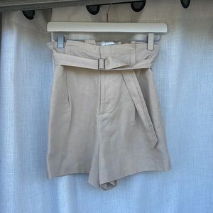 High waisted club Monaco linen shorts (beige / cream)